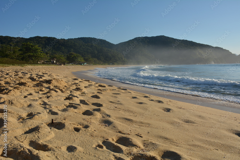 Praia Vermelha do Norte in Ubatuba, sunny morning and blue sky Praia Vermelha do Norte in Ubatuba, sunny morning and blue sky