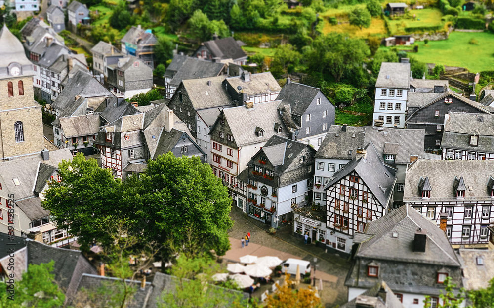tiny old village near aachen, germany called monschau