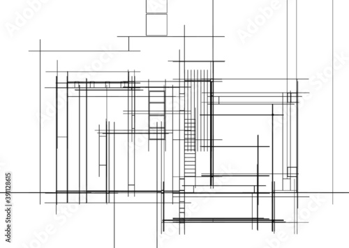 architectural sketch of a house