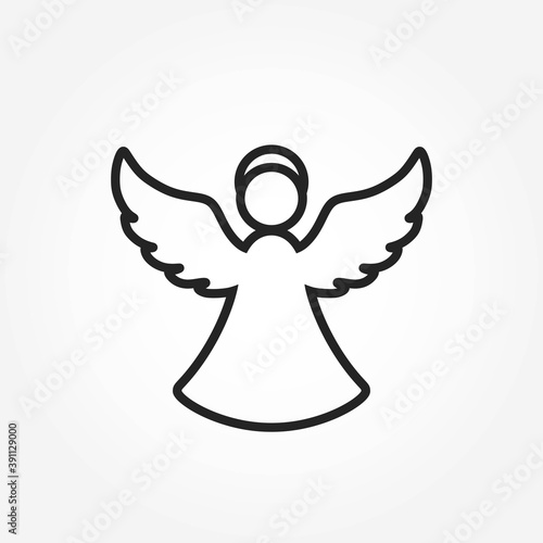 christmas angel line icon. christmas symbol. isolated vector image