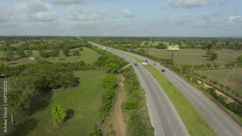 Aerial panoramic view over El Coral highway. Dominican Republic Aerial panoramic view over El Coral highway. Dominican Republic