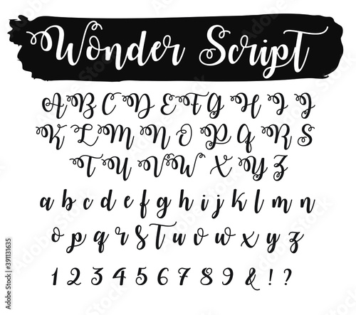 Wonder Script Cursive Font Alphabet