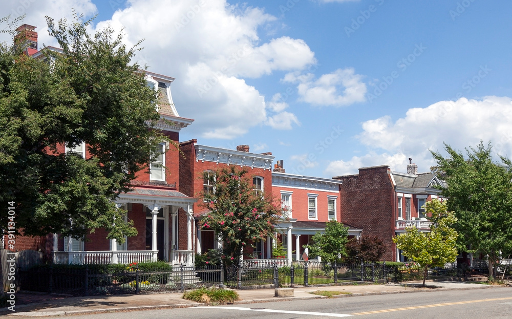 Historic restored Richmond, Virginia Churchill neighborhood. Horizontal. Stock Photo Adobe Stock