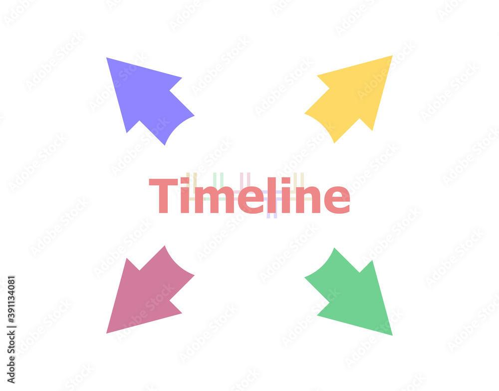 Text Timeline. Time concept . Arrow with word timeline Text Timeline. Time concept . Arrow with word timeline
