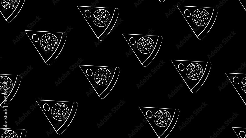 Pieces of pizza, seamless pattern for your design. Nutrition, paste Pieces of pizza, seamless pattern for your design. Nutrition, paste