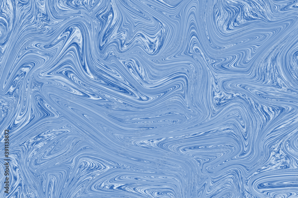 Fototapeta premium Liquid blue paint on white paper abstract background