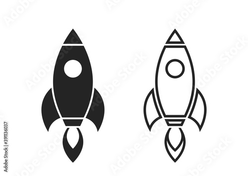 two rocket icons. starting business and startup symbols