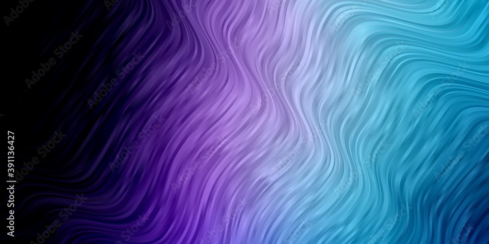 Fototapeta premium Dark Pink, Blue vector background with bent lines.