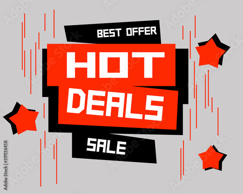 Hot deals soviet poster. Vector illustration. Best offer.