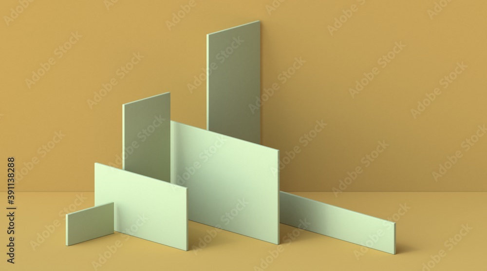 Abstract mock up made of planes 3D Abstract mock up made of planes 3D