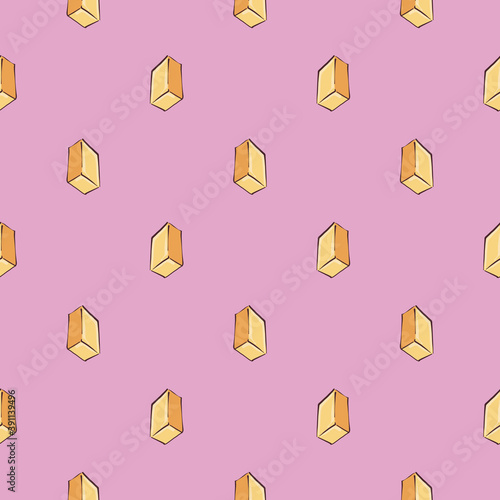 Block of butter , seamless pattern on a pink background.