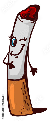 Flirty cigarette,illustration,vector on white background