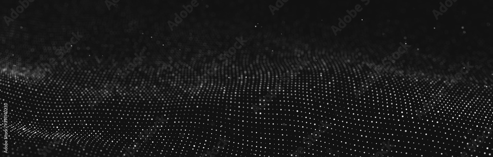 Wave 3d. Wave of particles. Abstract Black Geometric Background. Big data visualization. Data technology abstract futuristic illustration. 3d rendering. Wave 3d. Wave of particles. Abstract Black Geometric Background. Big data visualization. Data technology abstract futuristic illustration. 3d rendering.