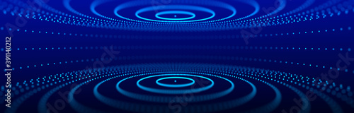 Abstract background with connecting dots and lines. Futuristic particles background. Big data visualization. 3D rendering.