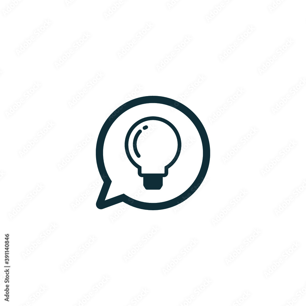 bulp lamp icon speak solution symbol simple design element bulp lamp icon speak solution symbol simple design element