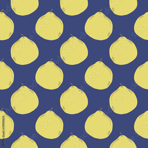 Yellow pomelo , seamless pattern on a blue background.