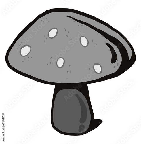 Grey mushroom,illustration,vector on white background