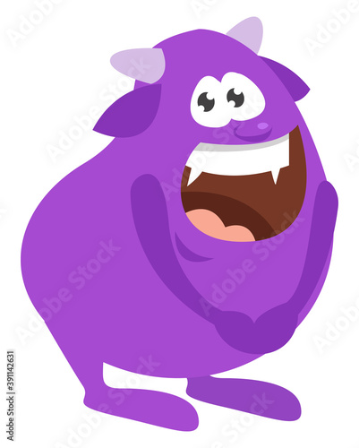 Kind purple monster ,illustration,vector on white background