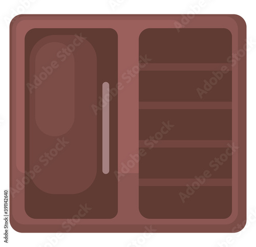 Brown kitchen cupboard ,illustration,vector on white background