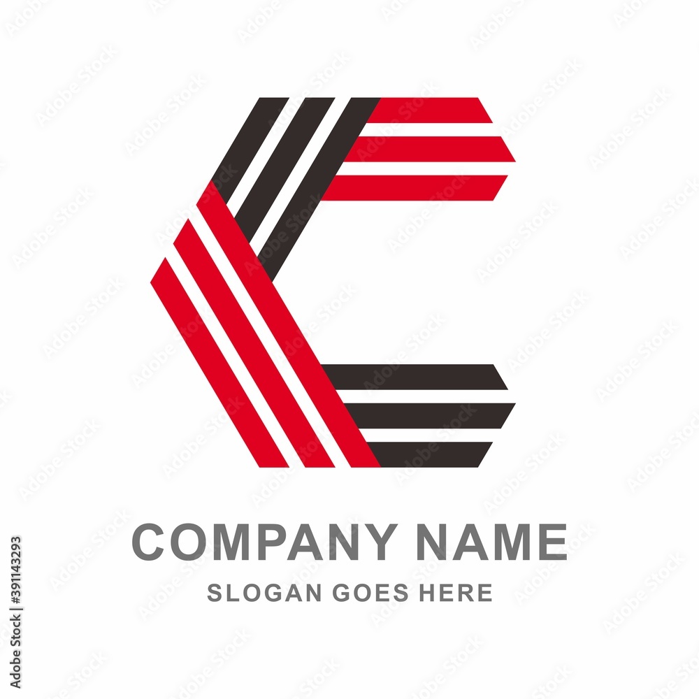 Geometric Square Letter C Business Company Vector Logo Design