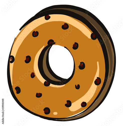 Delicious bagel ,illustration,vector on white background