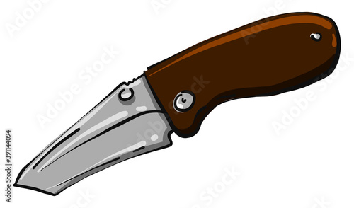 Small pocket knife , illustration, vector on white background