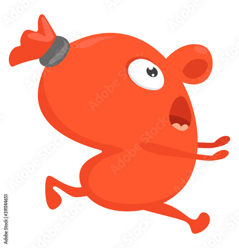 Running sausage , illustration, vector on white background