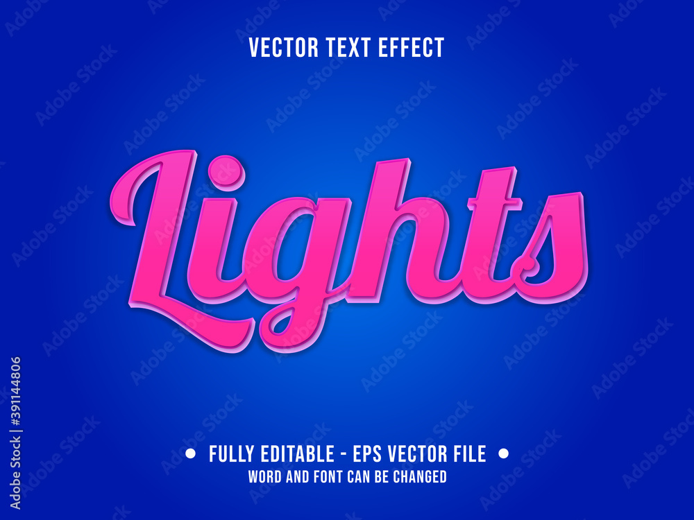 Fototapeta premium Editable text effect - Lights pink color style