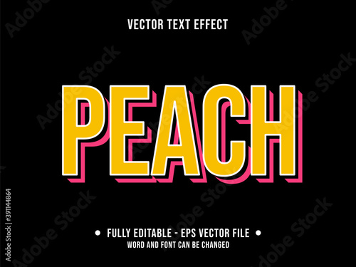 Editable text effect - peach and pink color modern style