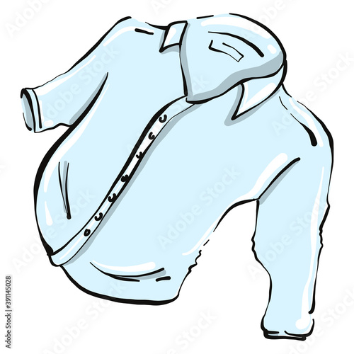 Blue shirt , illustration, vector on white background
