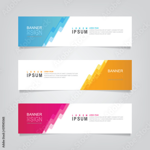 Vector abstract banner design web template. Abstract geometric design banner web template on grey background. Header footer Web Design Elements. Collection of web banner template