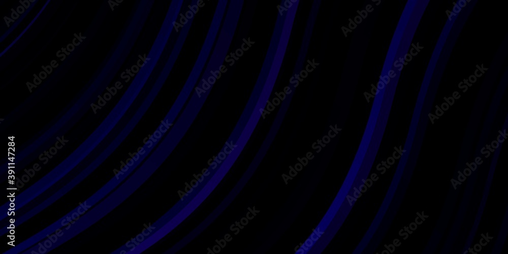 Fototapeta premium Dark Purple vector backdrop with bent lines.