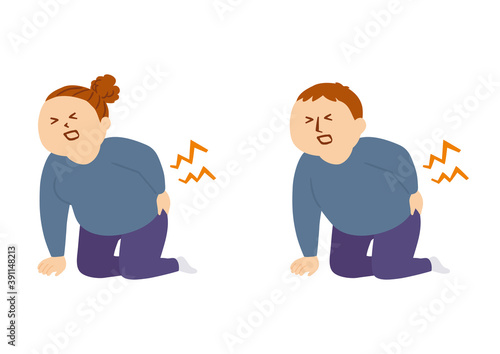 腰を痛めた人物のイラスト