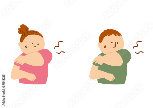 体臭を気にする人物のイラスト