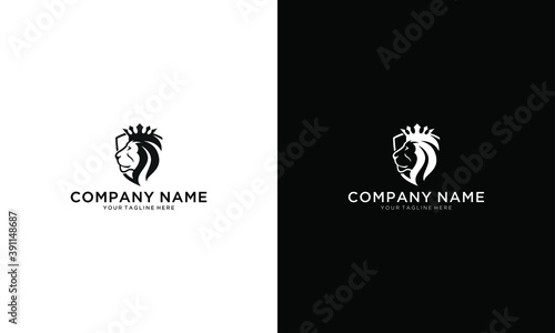 lion head logo design. lion king. lion face. elegant lion icon