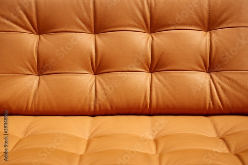 Luxury leather seat of a vintage couch