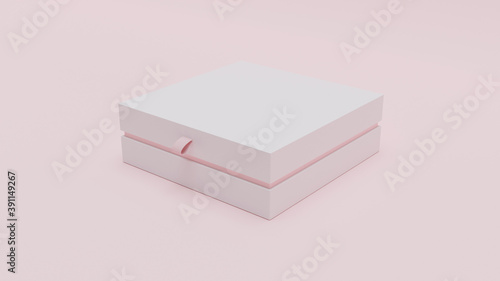 3d rendering blank box for jewelry and gifts 