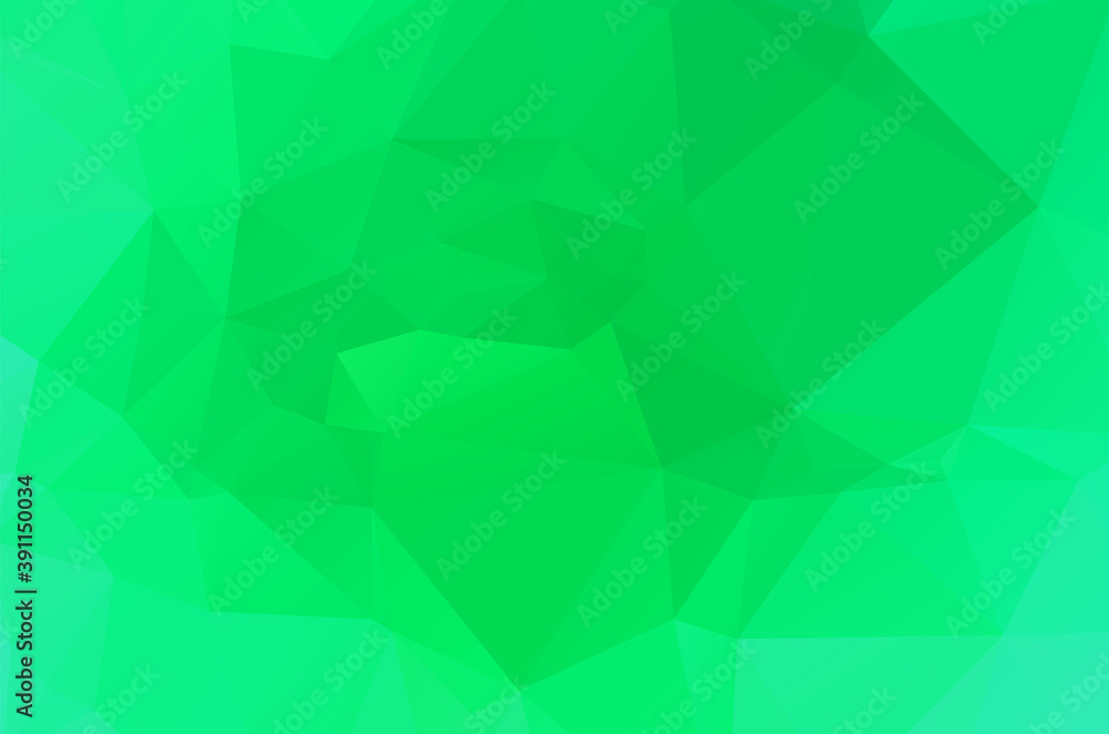 Obraz premium Gradient Green vector shining triangular layout. Glitter abstract illustration
