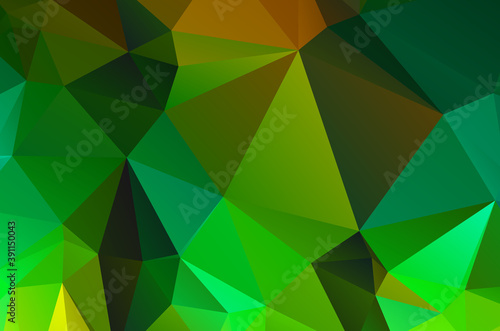 Gradient Green vector shining triangular layout. Glitter abstract illustration
