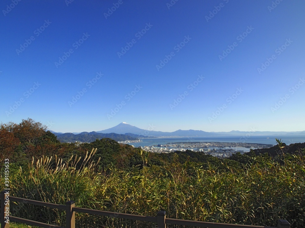 Fototapeta premium ＜静岡＞日本平からの富士山と清水港