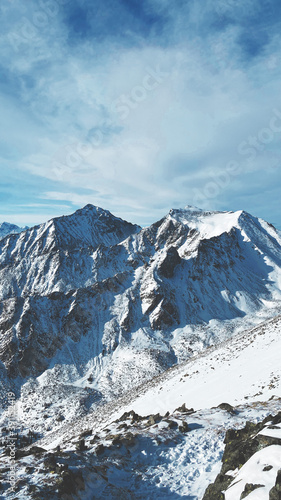 snow covered mountains