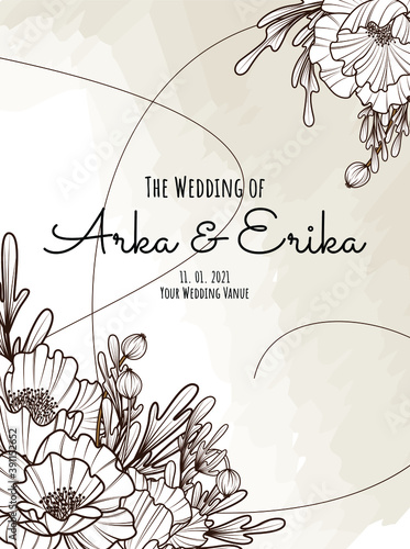 Flower Wedding Invitation