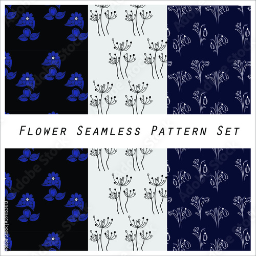 Flower Seamless Pattern Set 