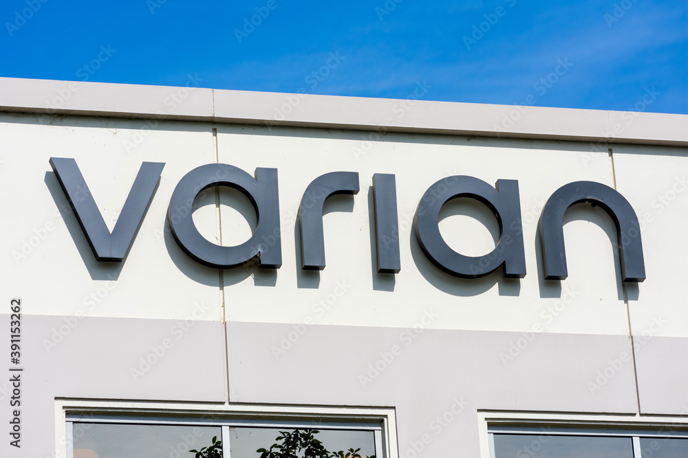 Varian sign in front of Silicon Valley campus of Varian Medical Systems, a  radiation oncology treatments and software maker - Palo Alto, California,  USA - 2020 Photos | Adobe Stock