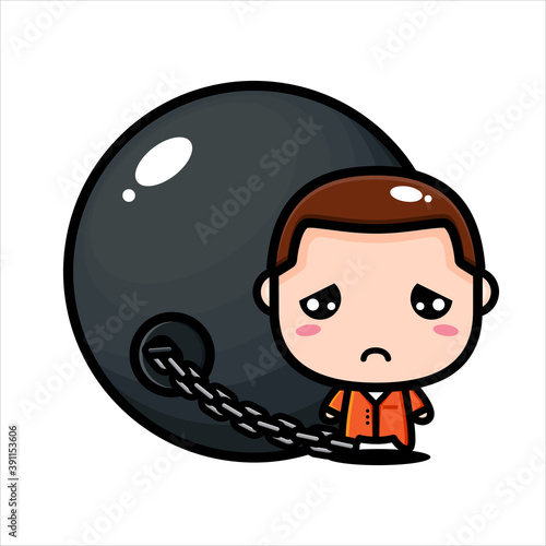 cute prisoner character vector design