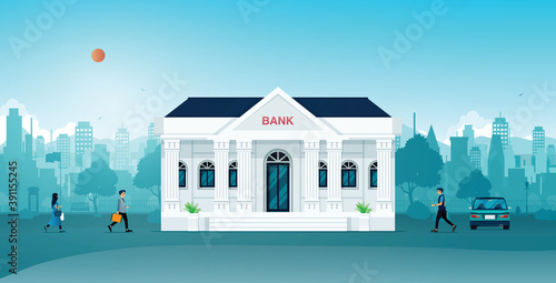 Bank building for citizens and businessmen in the city.
