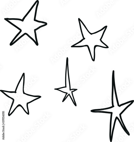 seamless texture stars hand drawn sketch scribble doodle style vector background pattern