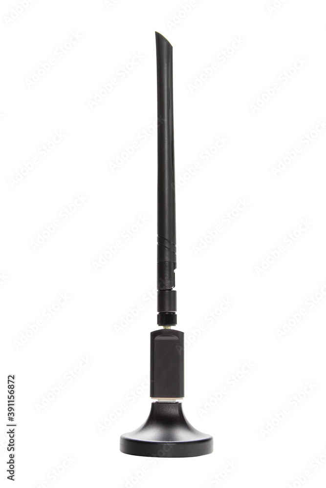 USB wireless adapter with high gain antenna with USB extension docking isolated on white background with path. USB wireless adapter with high gain antenna with USB extension docking isolated on white background with path.