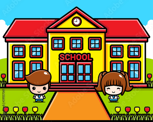 school background illustration vector design