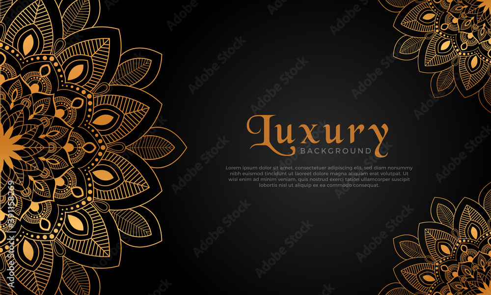 Luxury mandala background with floral ornament pattern. Hand drawn gold mandala design. Vector mandala template for decoration invitation, cards, wedding, logos, cover, brochure, flyer, banner. Luxury mandala background with floral ornament pattern. Hand drawn gold mandala design. Vector mandala template for decoration invitation, cards, wedding, logos, cover, brochure, flyer, banner.